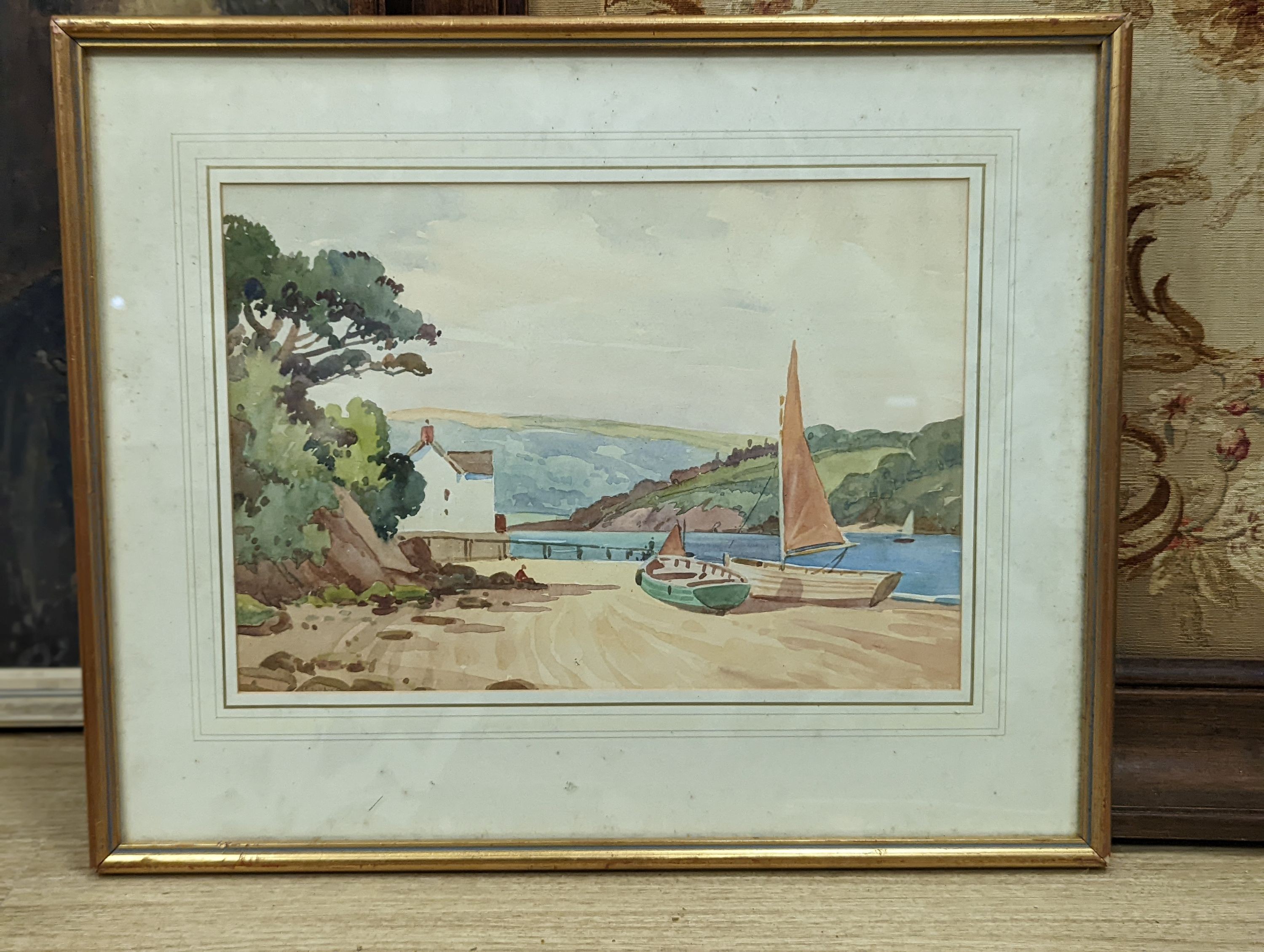 Harry Watson, watercolour, Estuary view, signed, 24 x 34cm